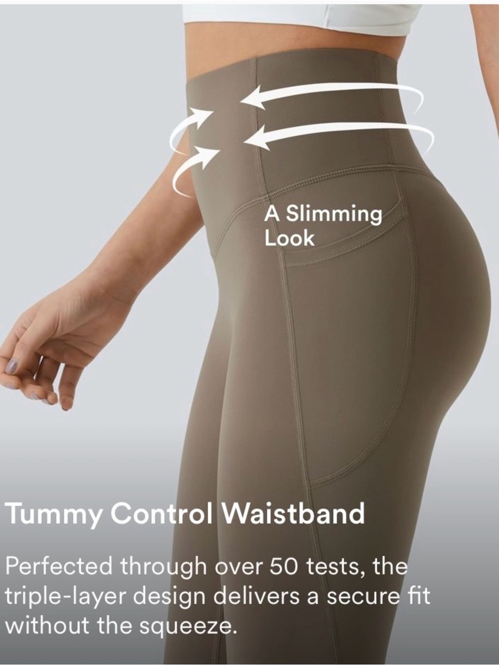 NWOT Halara UltraSculpt™ High Waisted Tummy Control Pocket Shaping 7/8 Leggings - Picture 5 of 9